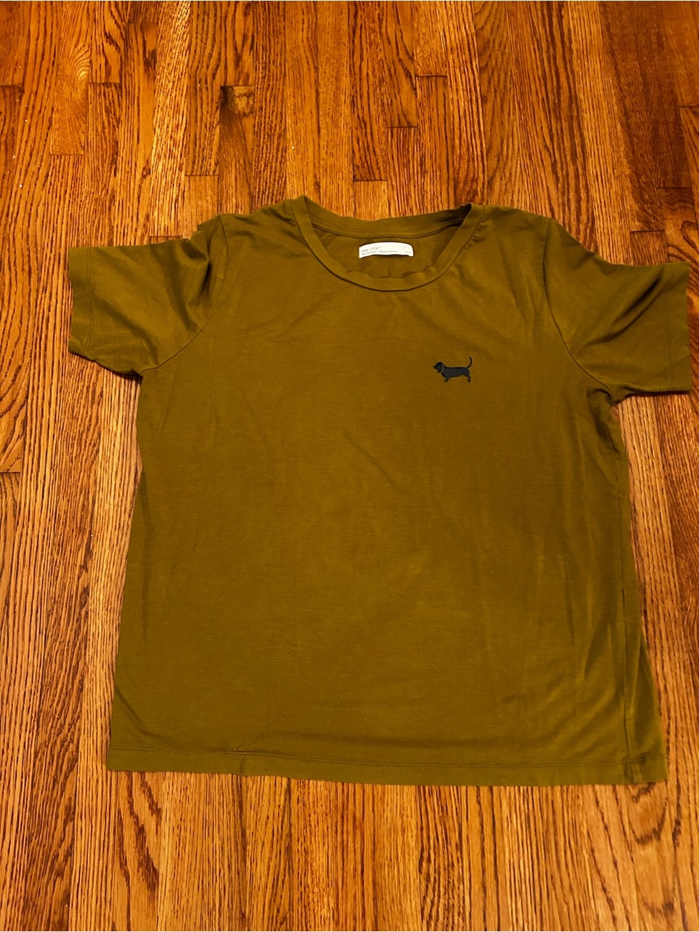 Oak + Fort weiner dog soft short sleeve shirt M